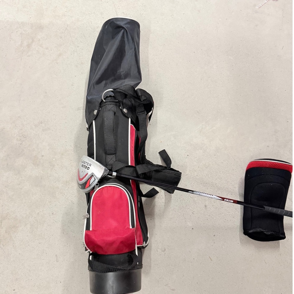 Nitro Blaster Junior Golf Bag and 16 Degree Driver Set Black Red with Headcover - Picture 5 of 16